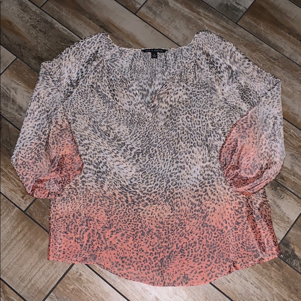 Animal print ombré blouse